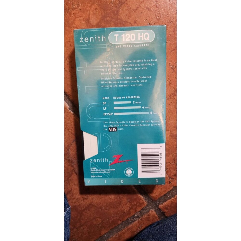 Lot of 6 Zenith T 120 HQ Blank VHS Video Cassettes 6 Hour NEW Factory Sealed‎ - Picture 3 of 3